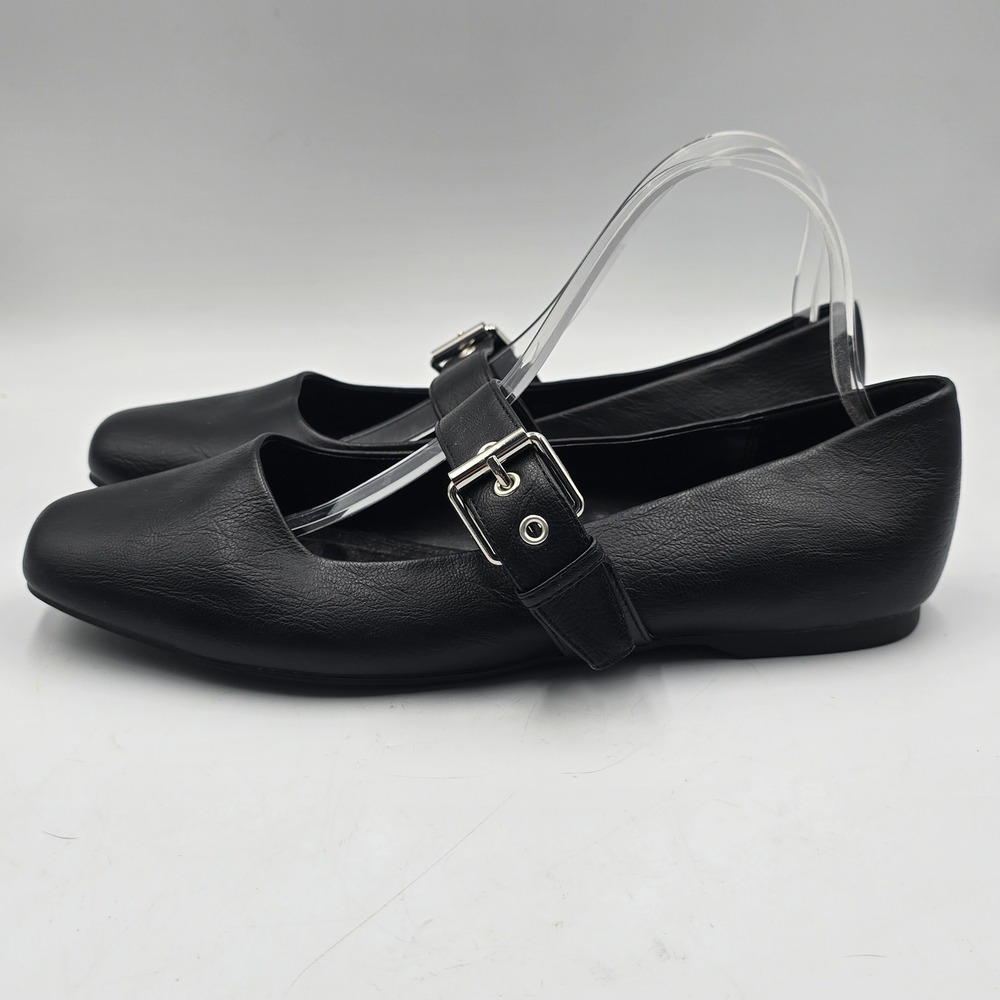 DV Dolce Vita Flats Women 11 Munich Black Buckle Square Toe Mary Jane Excellent